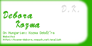 debora kozma business card